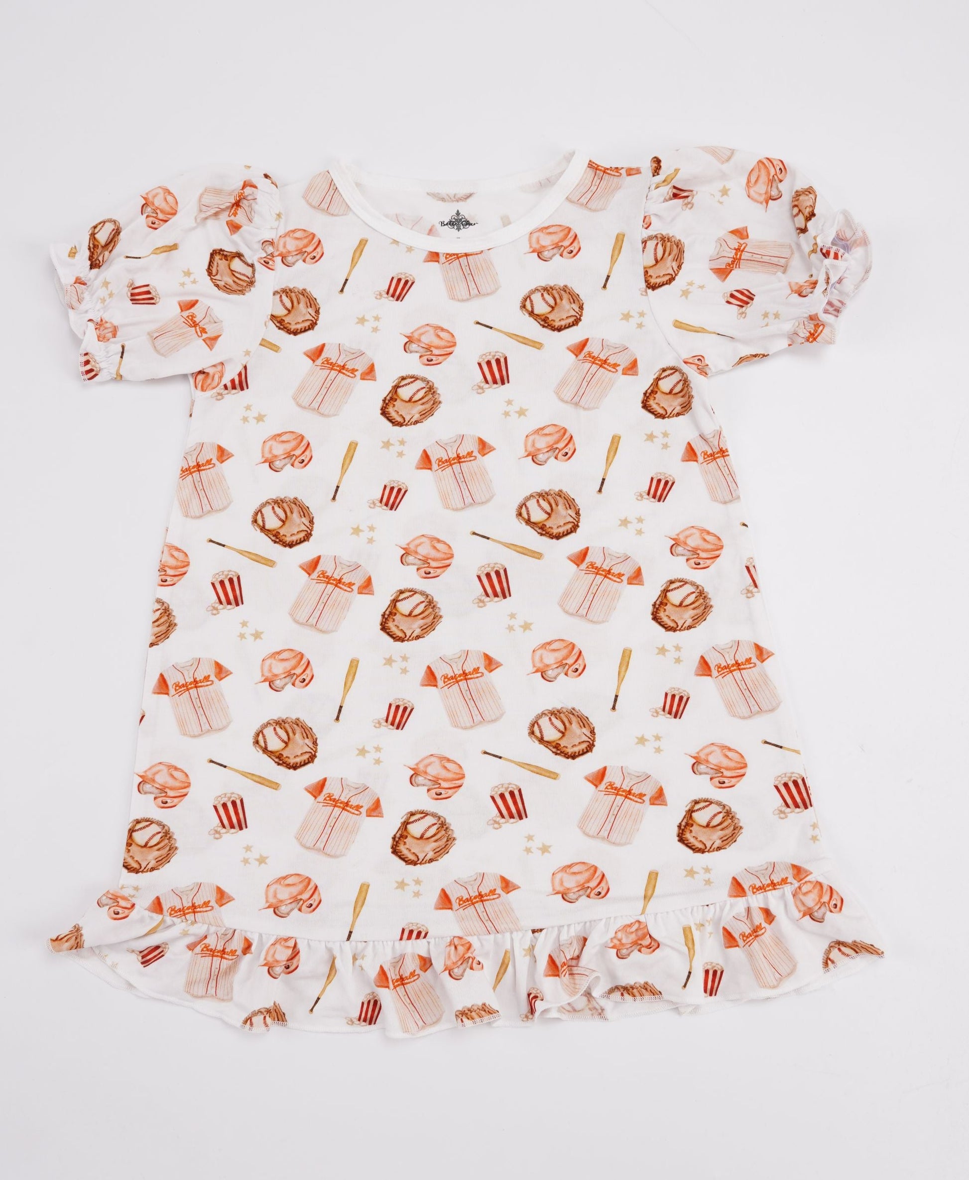 Baseball Bamboo Play Dress - front view