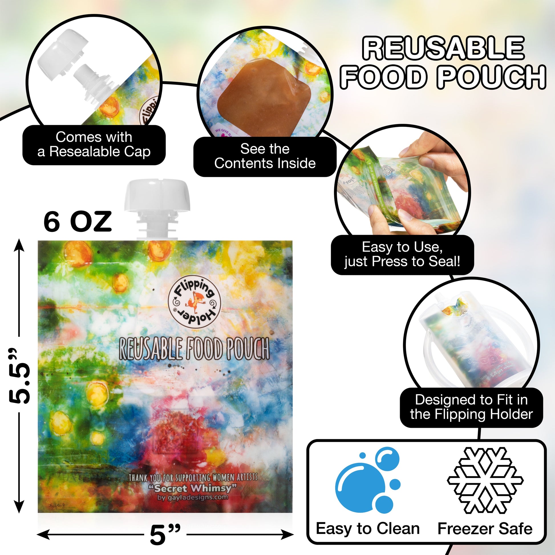 Reusable pouches full view
