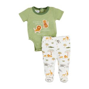 Lion crawler and pant set front view