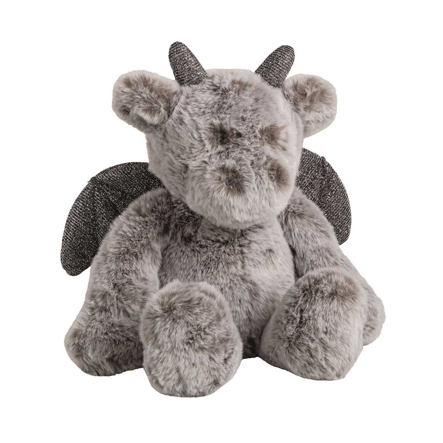 Seated dragon plushies back view