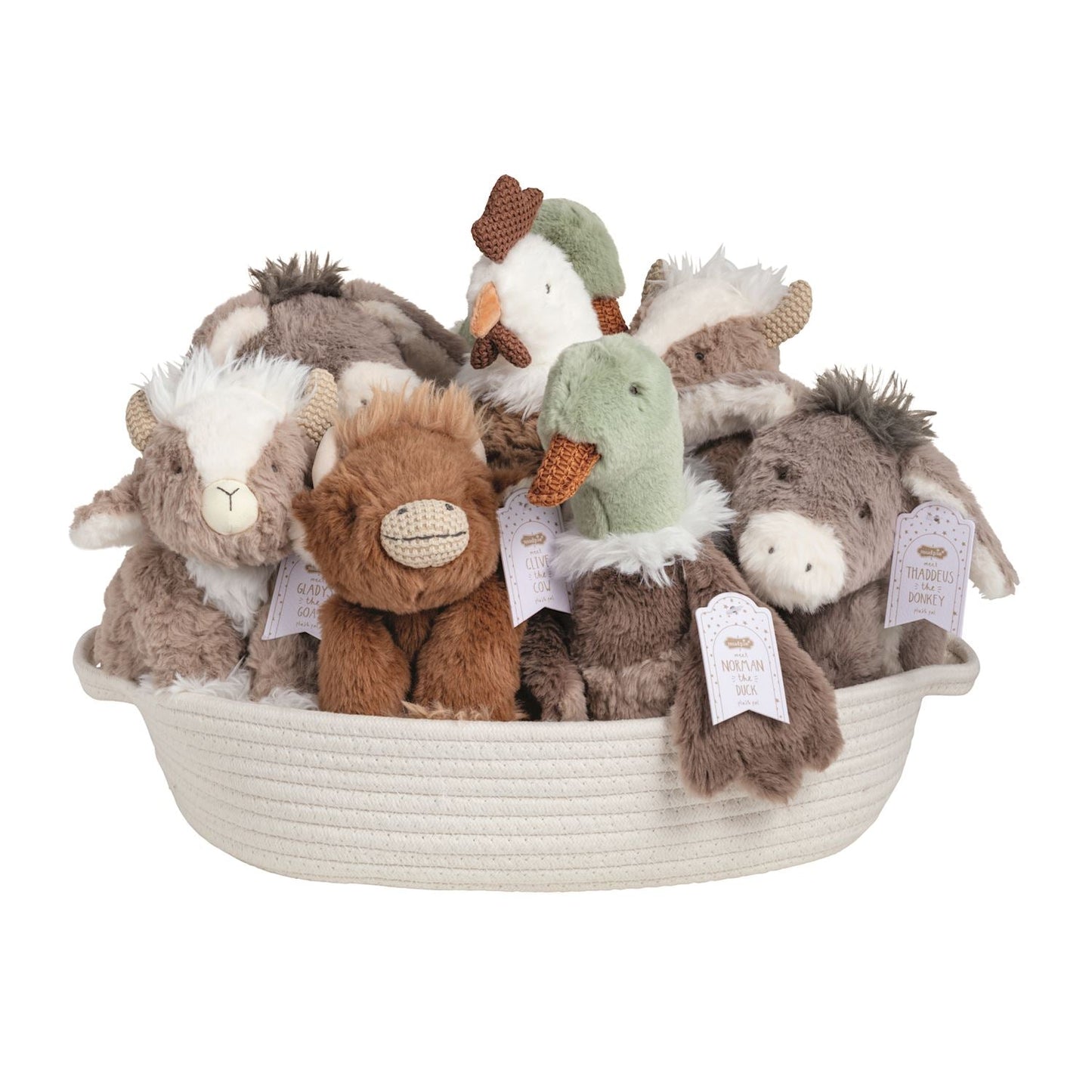 Farm plushies front view