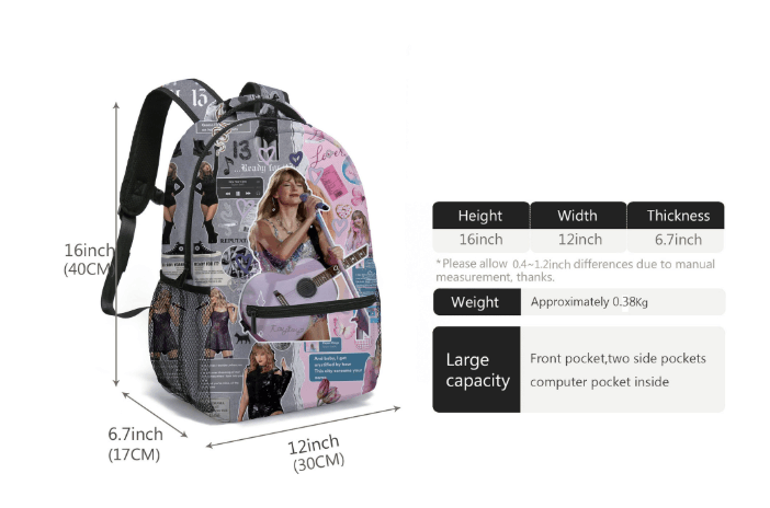 TS Print Purple Backpack