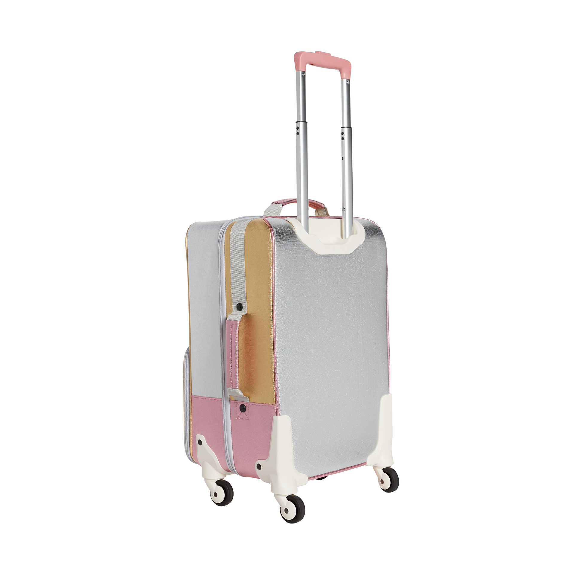 Logan Carry-On Suitcase in Pink/Silver, interior packed view