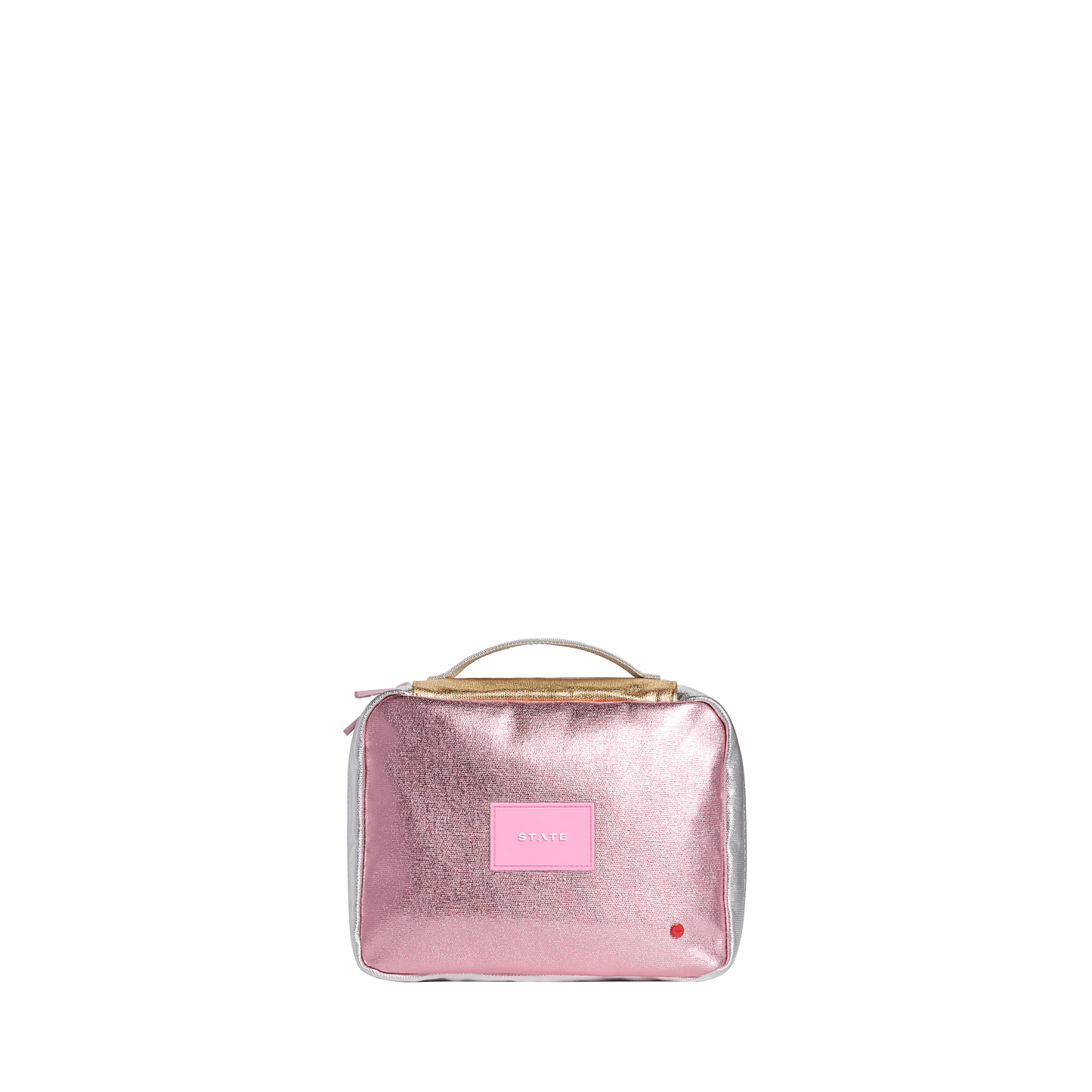 Bensen Toiletry Kit in Pink/Silver, front view