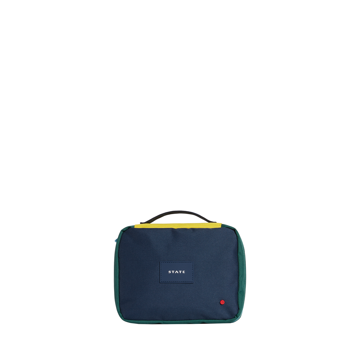 Bensen Toiletry Kit in Green/Navy, front view