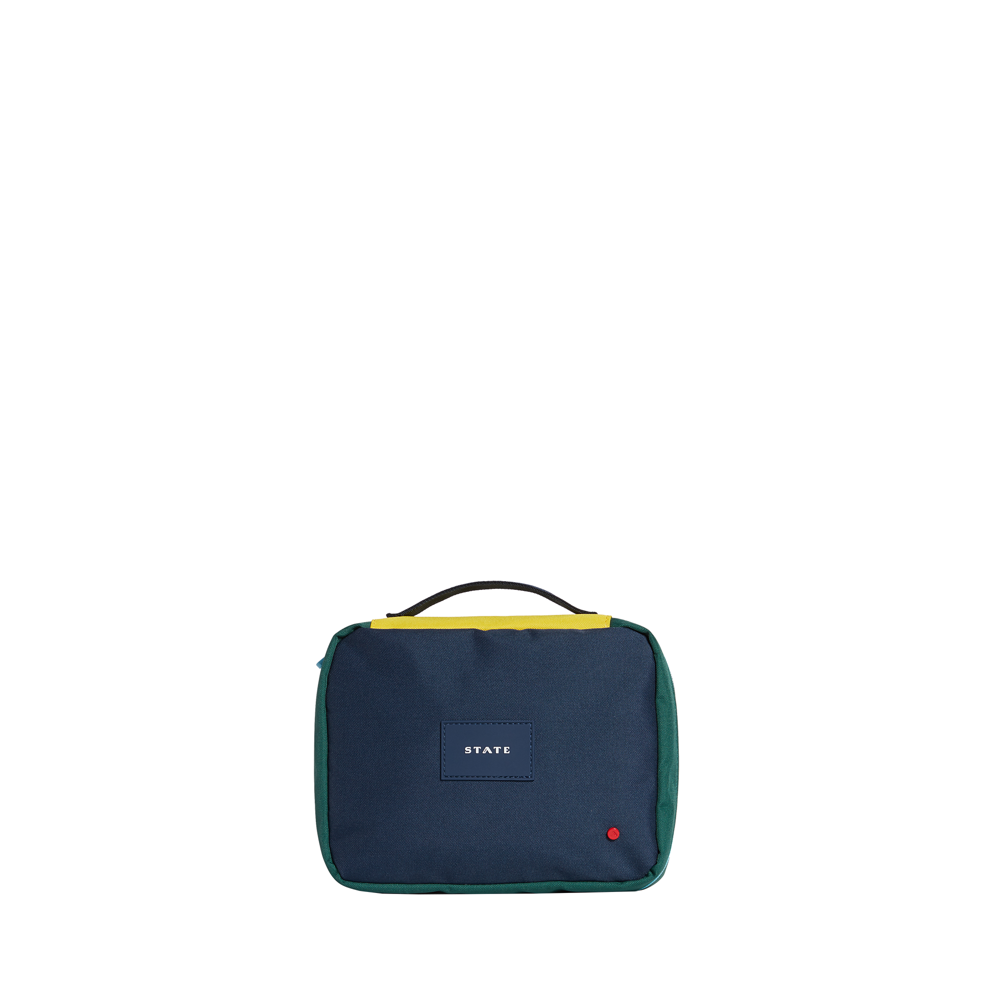 Bensen Toiletry Kit in Green/Navy, front view