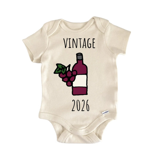 2026 Wine Vintage Grapes Winery Infant Gift Baby Bodysuit