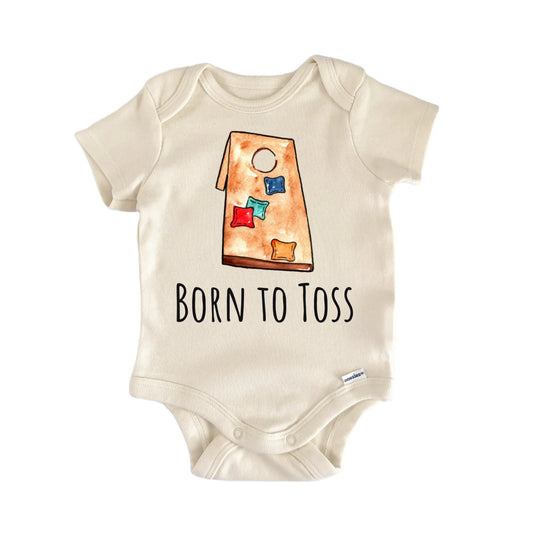 Born To Toss Cornhole Newborn Gift Baby Bodysuit