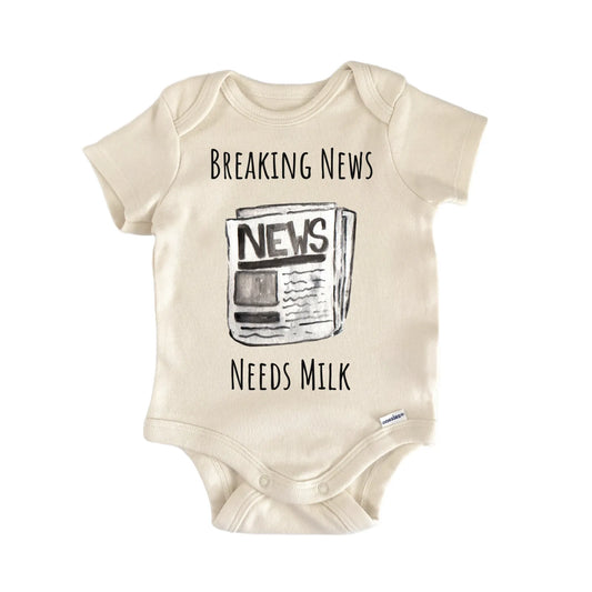 Breaking News Journalist Newspaper Baby Gift Baby Bodysuit
