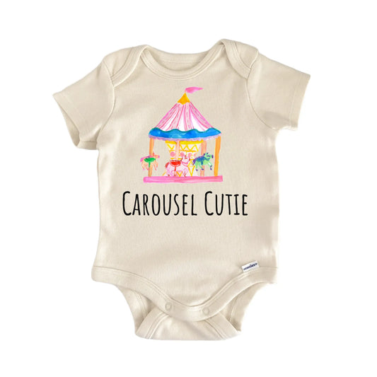 Carousel Merry Go Rund Carnival Baby Gift Baby Bodysuit
