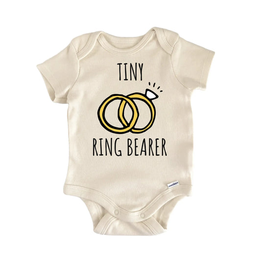 Tiny Ring Bearer Wedding Married Baby Gift Baby Bodysuit
