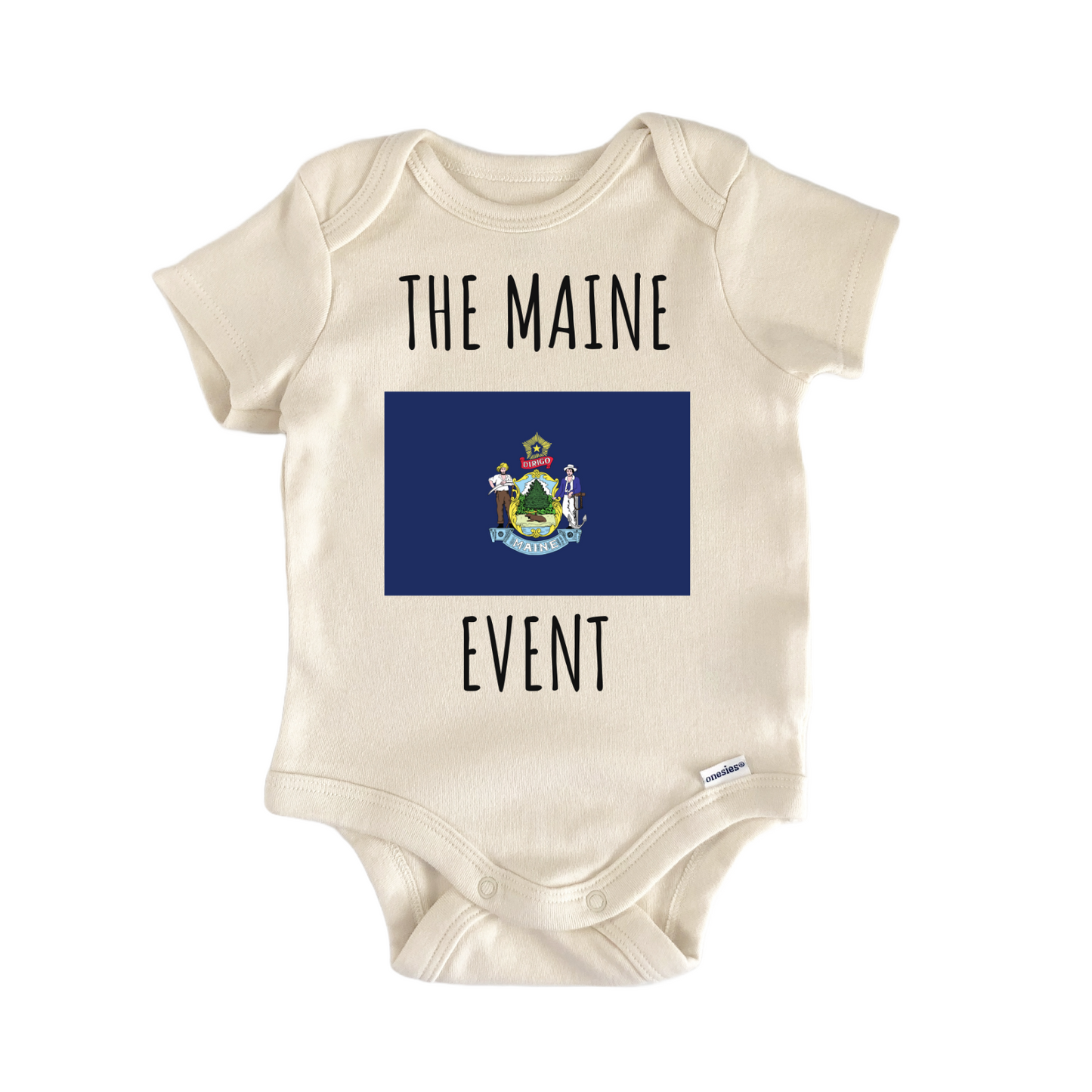 Maine State Flag Baby Gift Baby Bodysuit