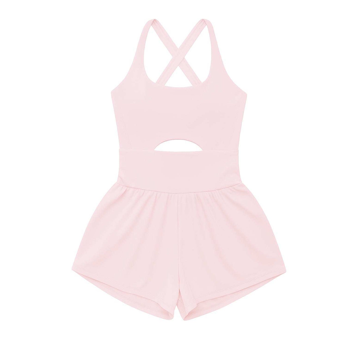 Light pink Haddie romper, back view