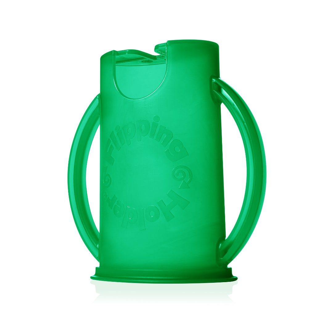 Green Flipping Holder Deluxe lid detail view