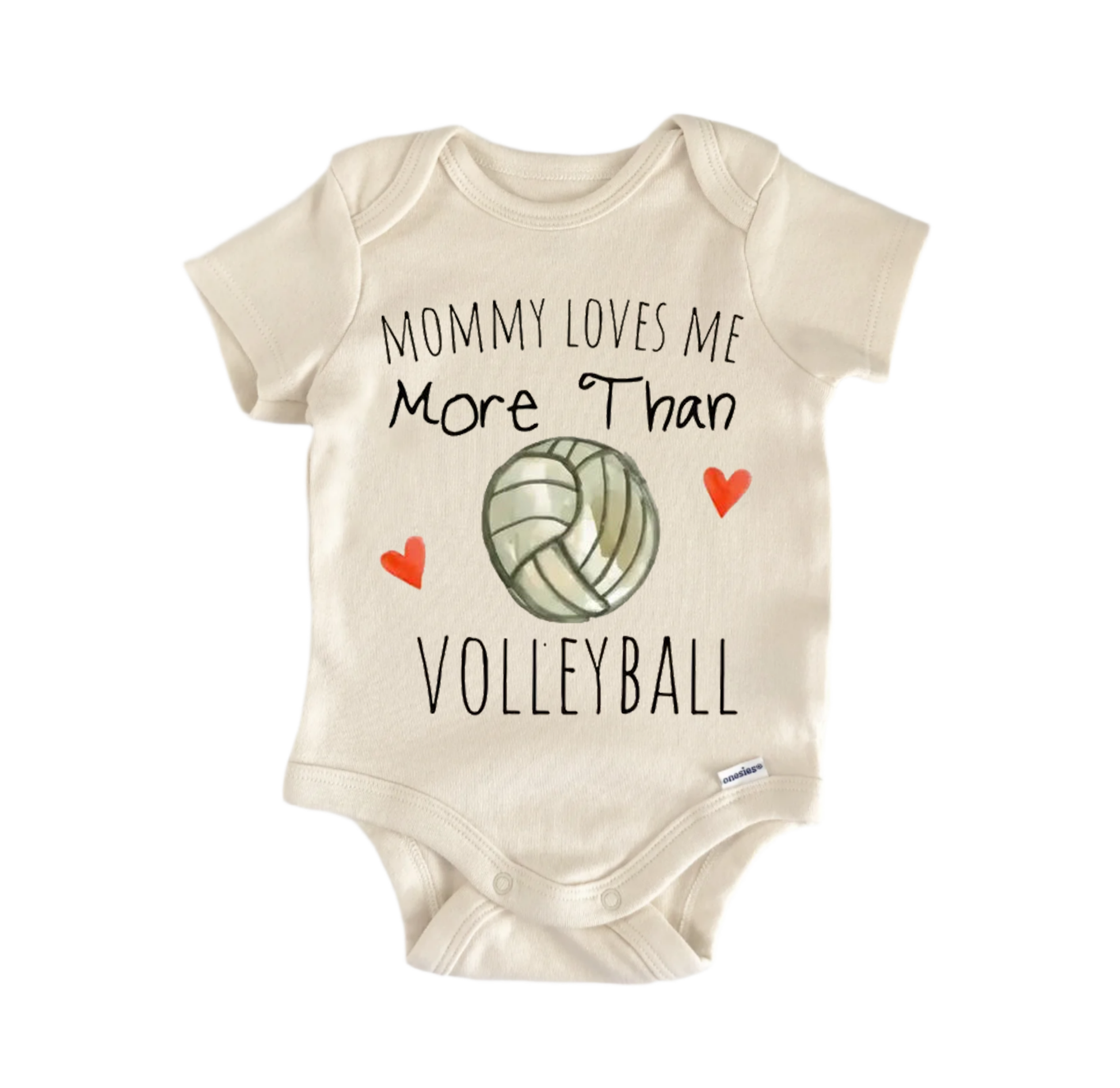 Volleyball love newborn baby onesie front view