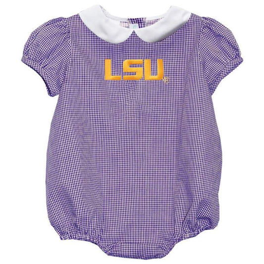 Vive La Fete - LSU Tigers Embroidered Purple Girls Baby Bubble 