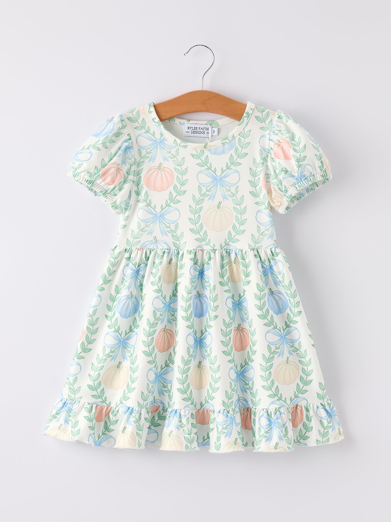 Playful Fall Thanksgiving Pumpkin Girls Dress