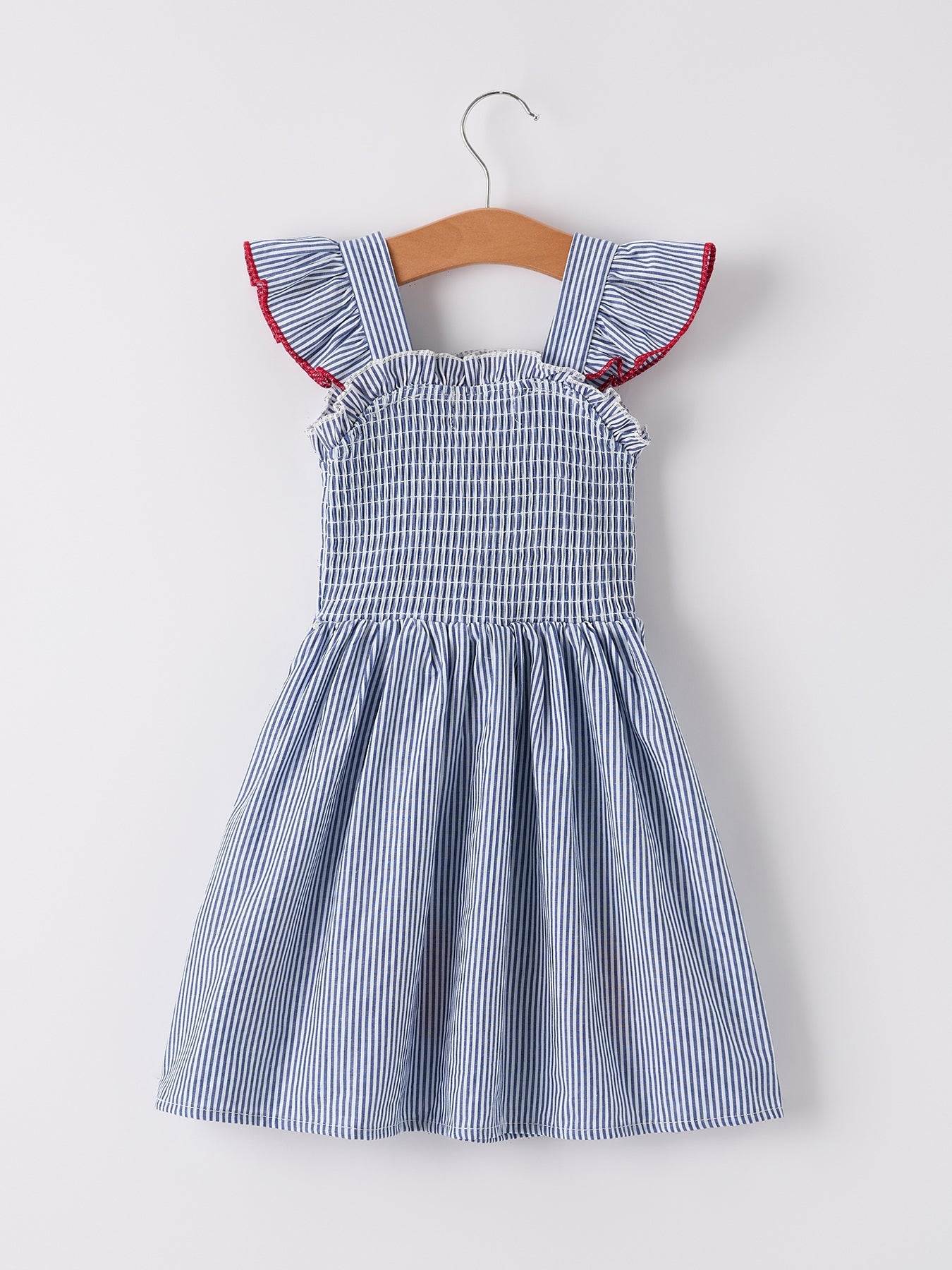 BACK TO SCHOOL Apple Applique Girls Dress - detail view