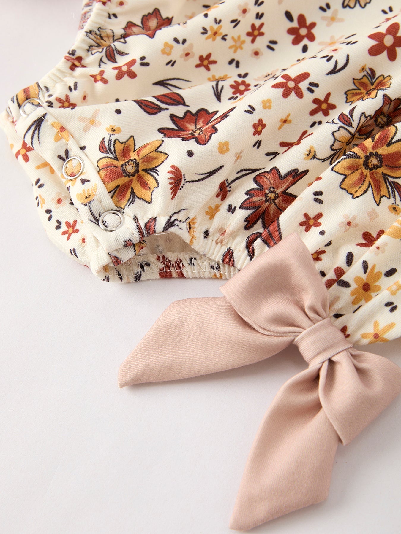 Colorful Floral Smocked Church Christ Bishop Christening Baby Girl Romper