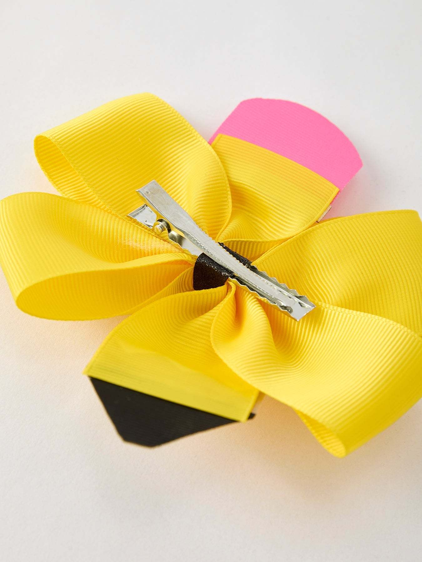 Back To School Pencil Bow 4.3 inch Hair Clip Bows - fabric and material close-up