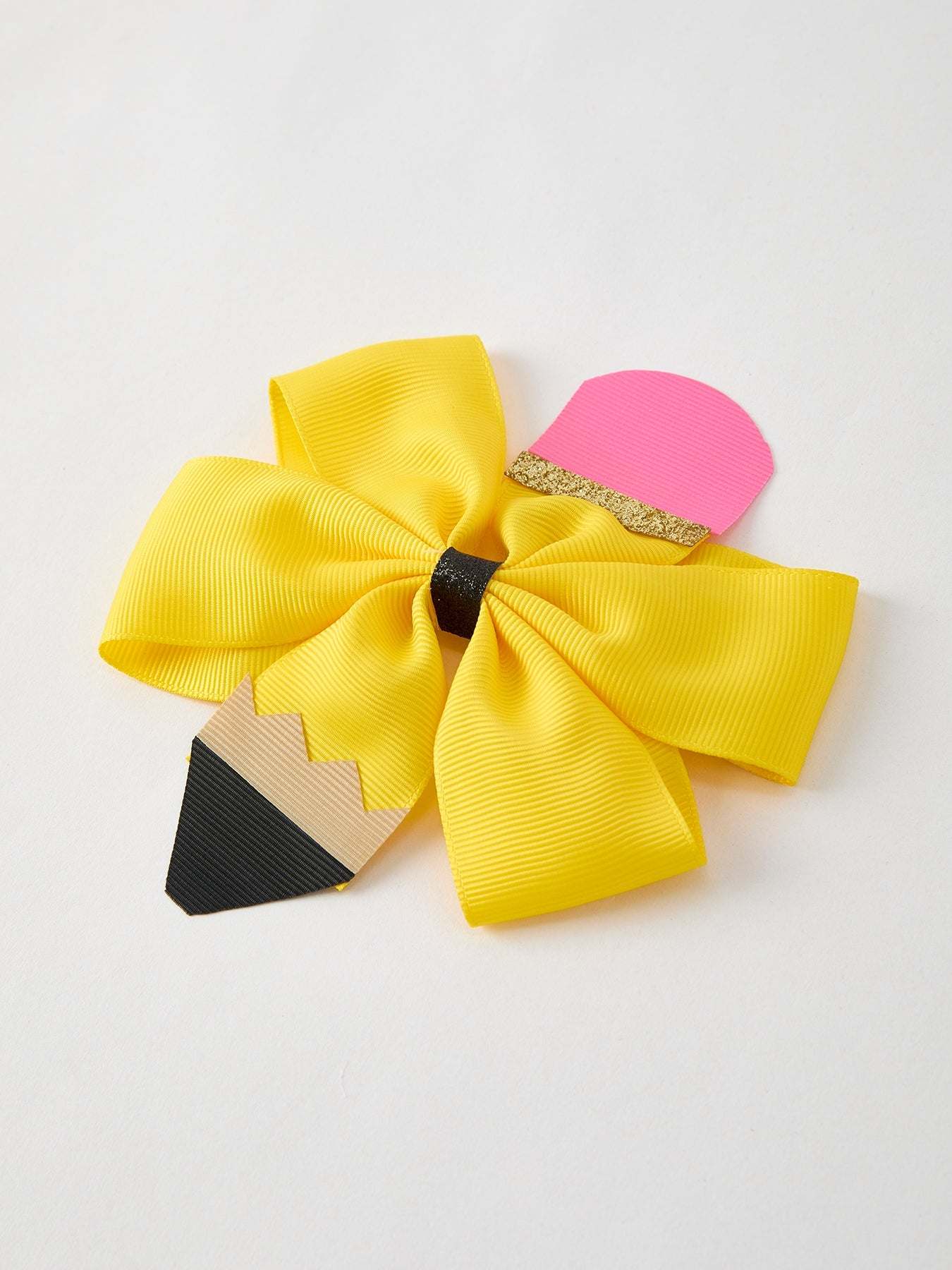 Back To School Pencil Bow 4.3 inch Hair Clip Bows - front view