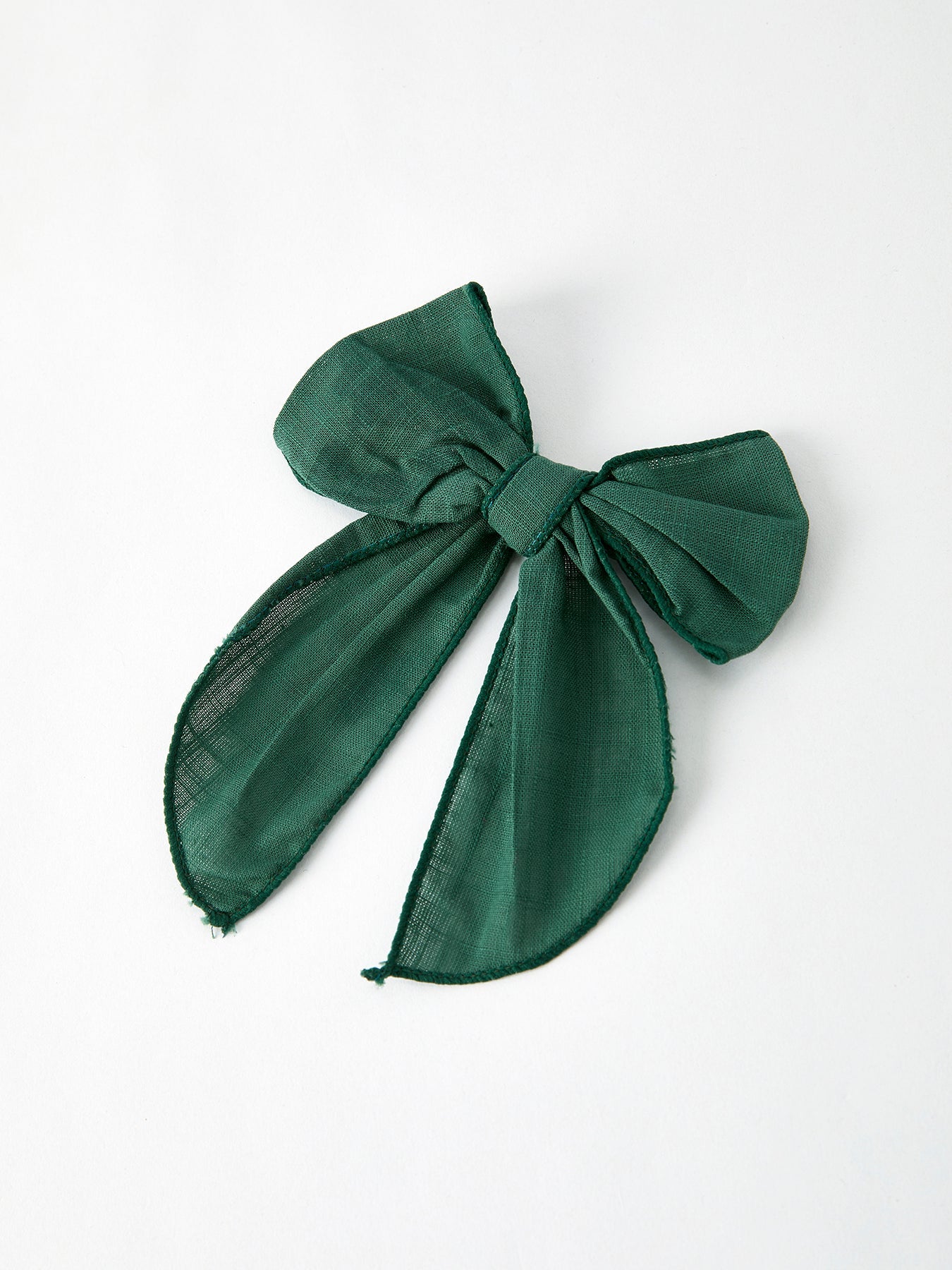 Christmas Dark Green Bow 5 inch Hairpin