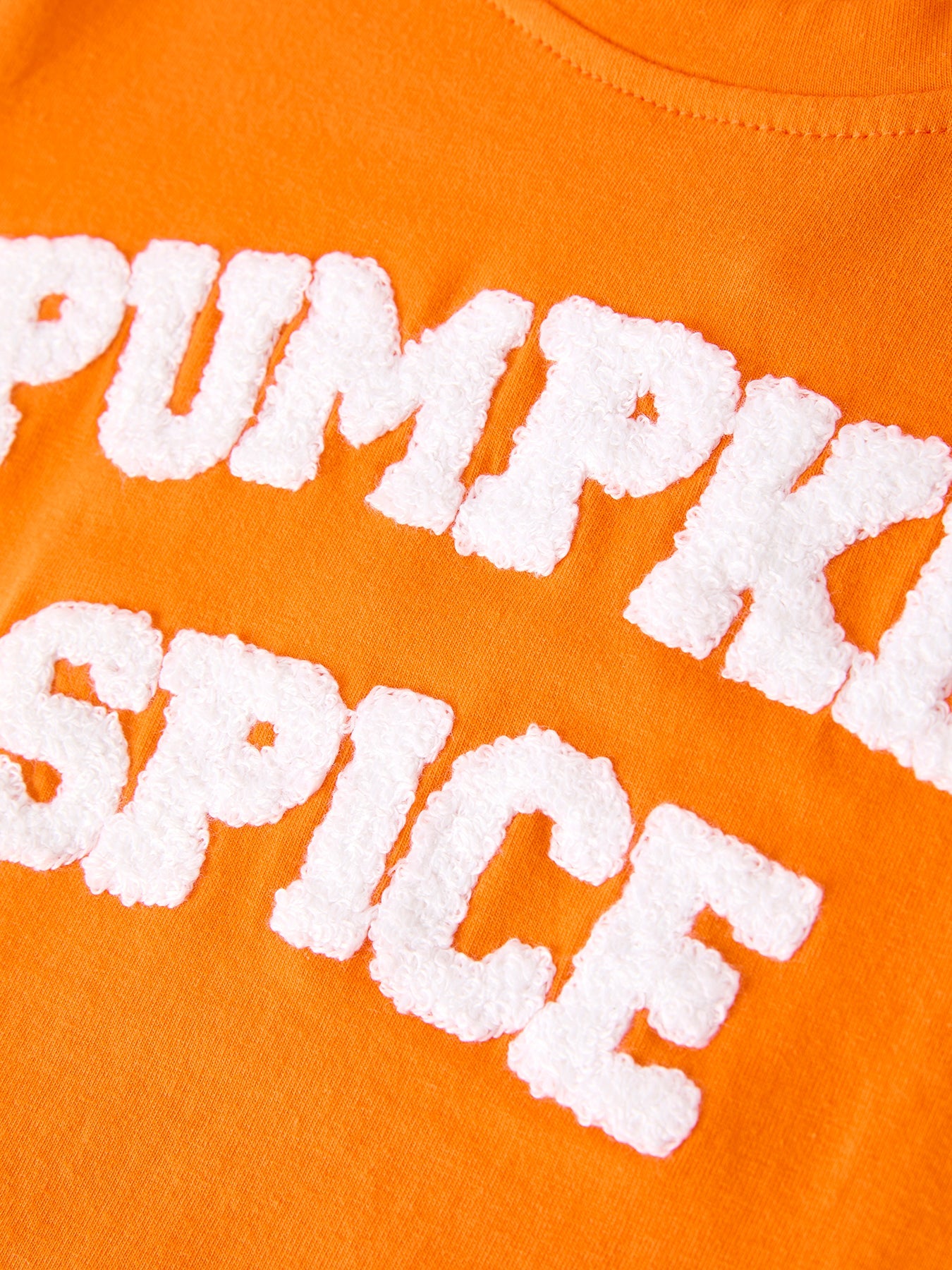 Fall Halloween & Thanksgiving "PUMPKIN SPICE" Chenille Patches Girls Set