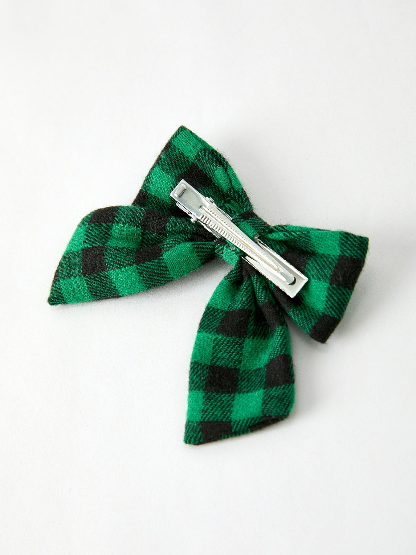 Winter Christmas Plaid Bow Hair Clip