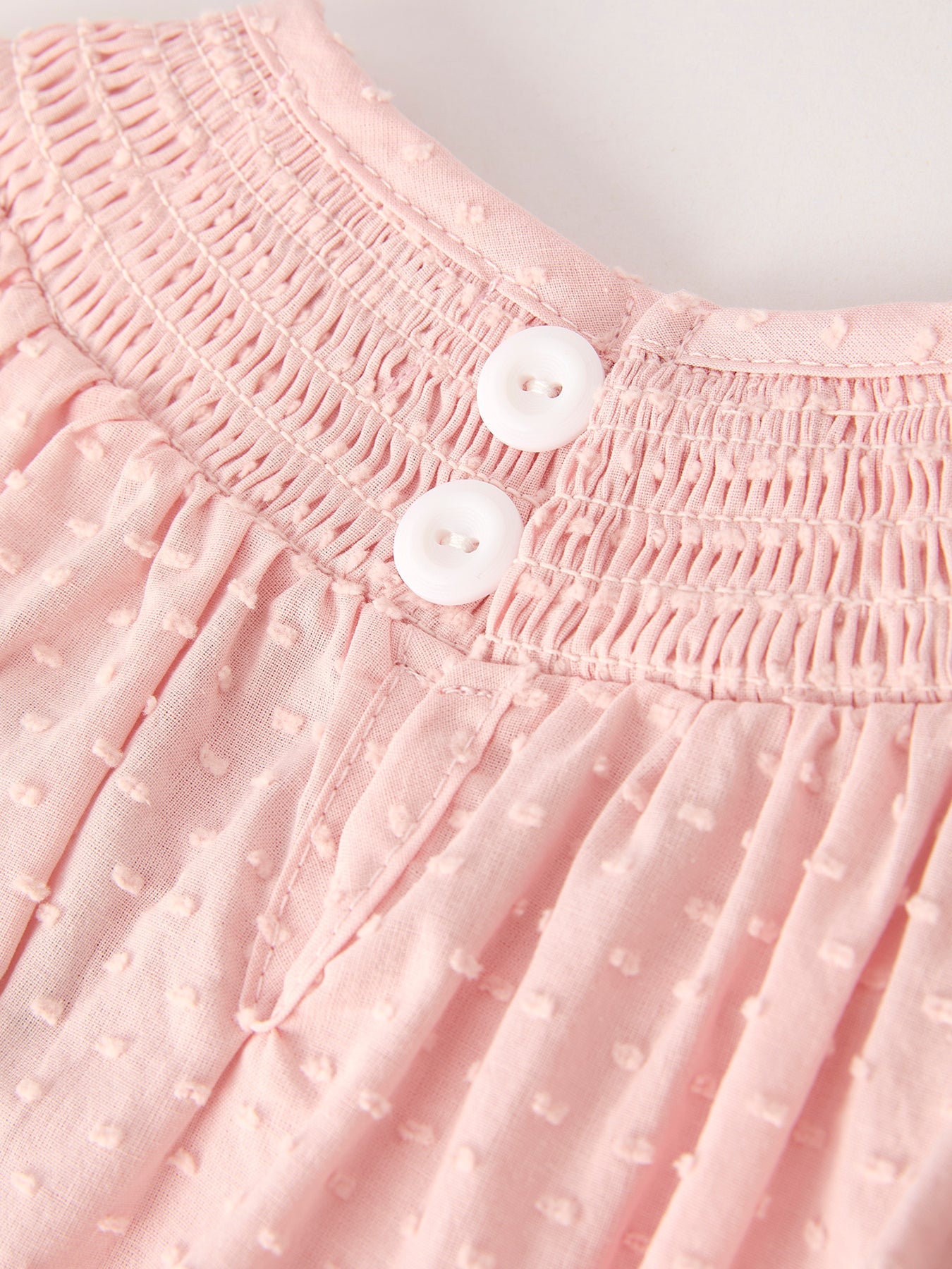 Autumn Halloween Light Pink Ghost Embroidery Smock Floral Girls Romper