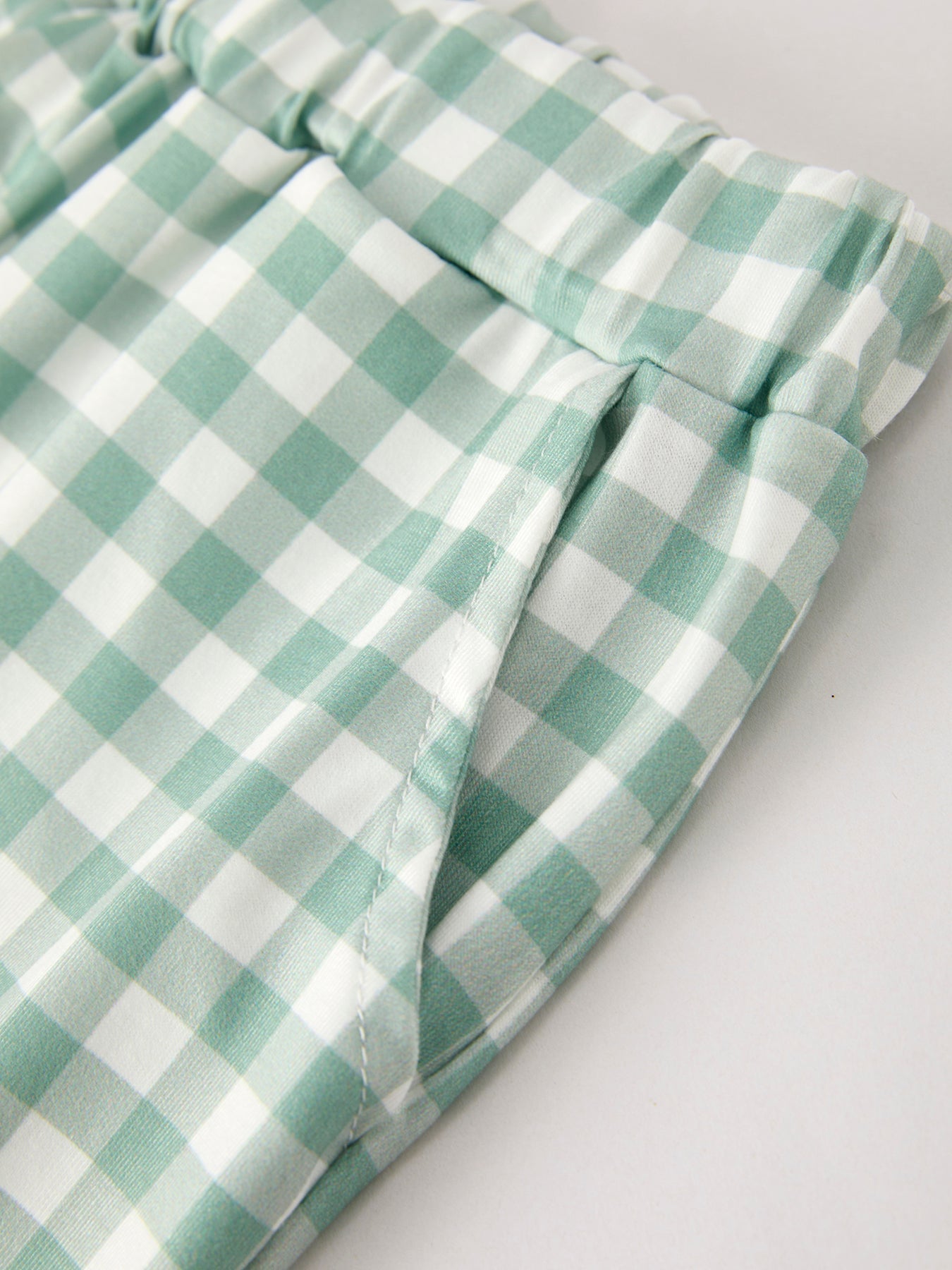 Fall Thanksgiving Chicken Smock Embroidered Green Plaid Boys 'Set