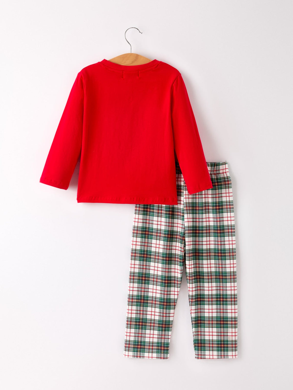 Christmas Plaid Smocking Embroidered Boys Set