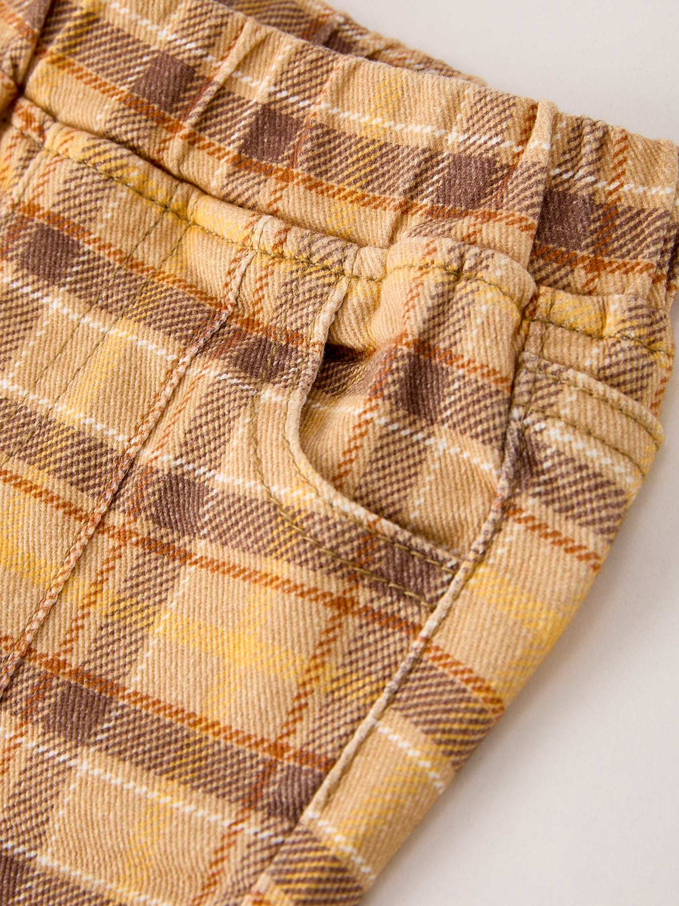 Autumn Thanksgiving Halloween Yellow and Brown Plaid Girls Jeans