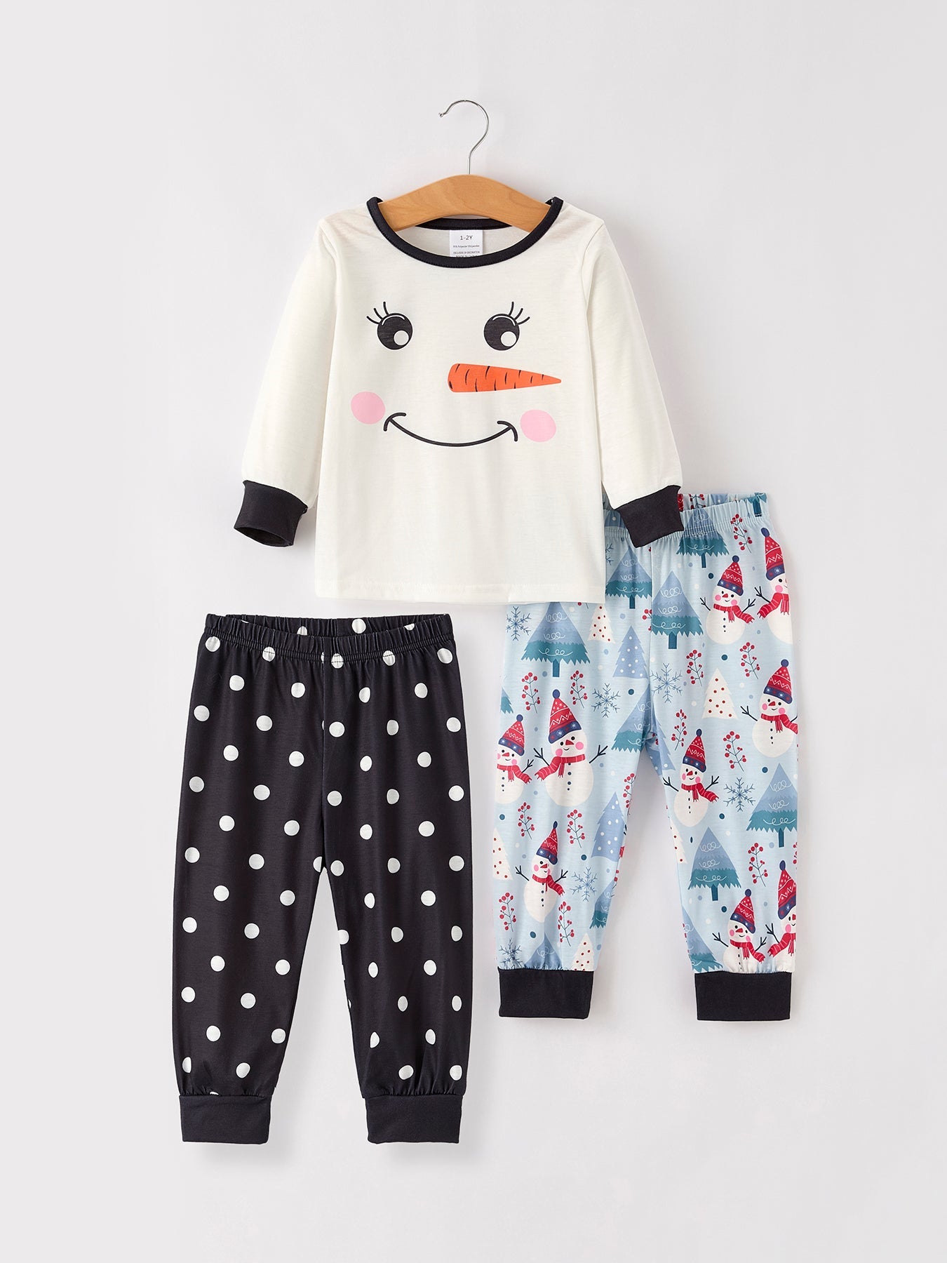 Christmas 3 Piece Girls Pajama Set
