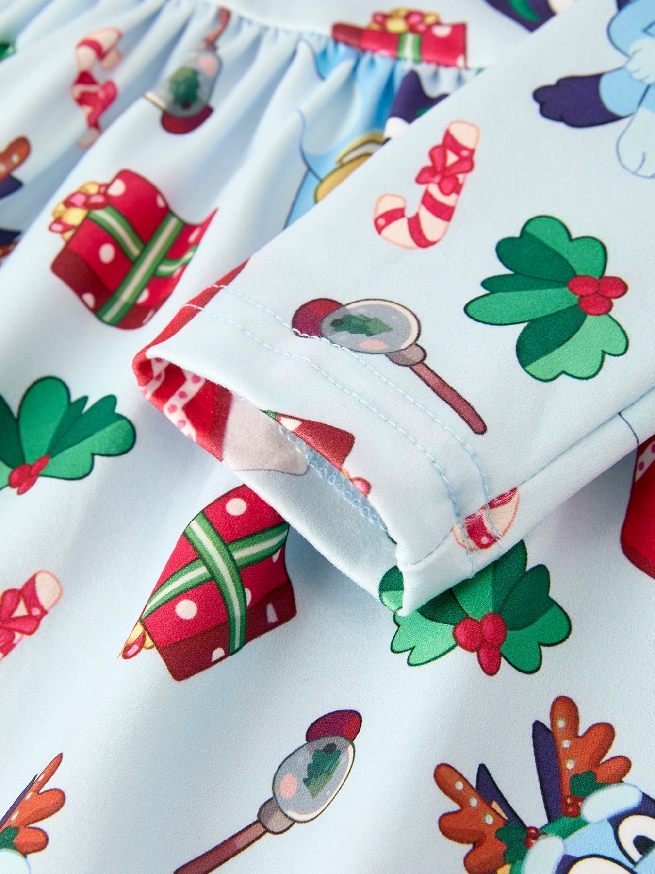 Christmas Characters and Gift Print Girls Dress