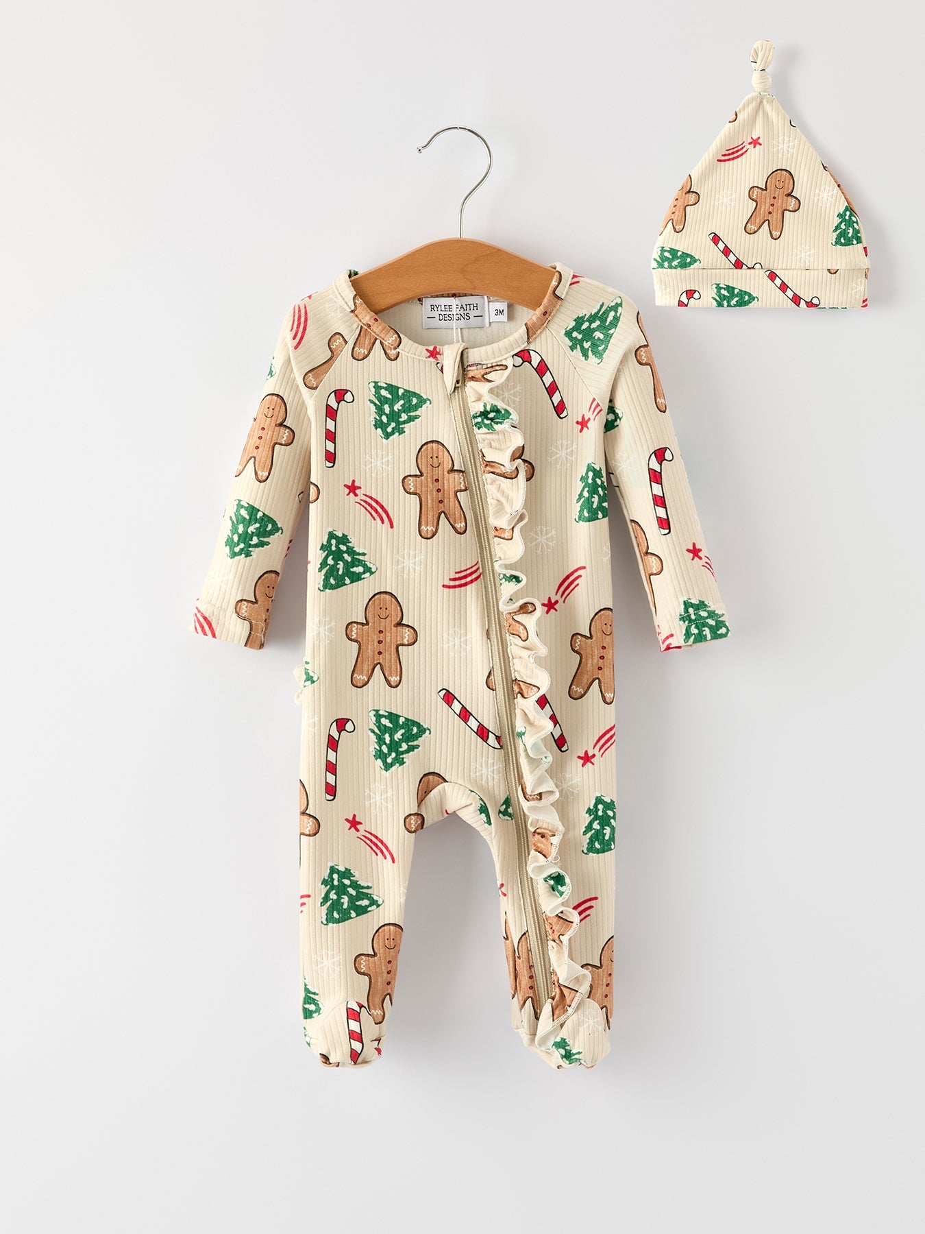 Gingerbread Christmas Girls Romper: Sweet Holiday Vibes with Nightcap
