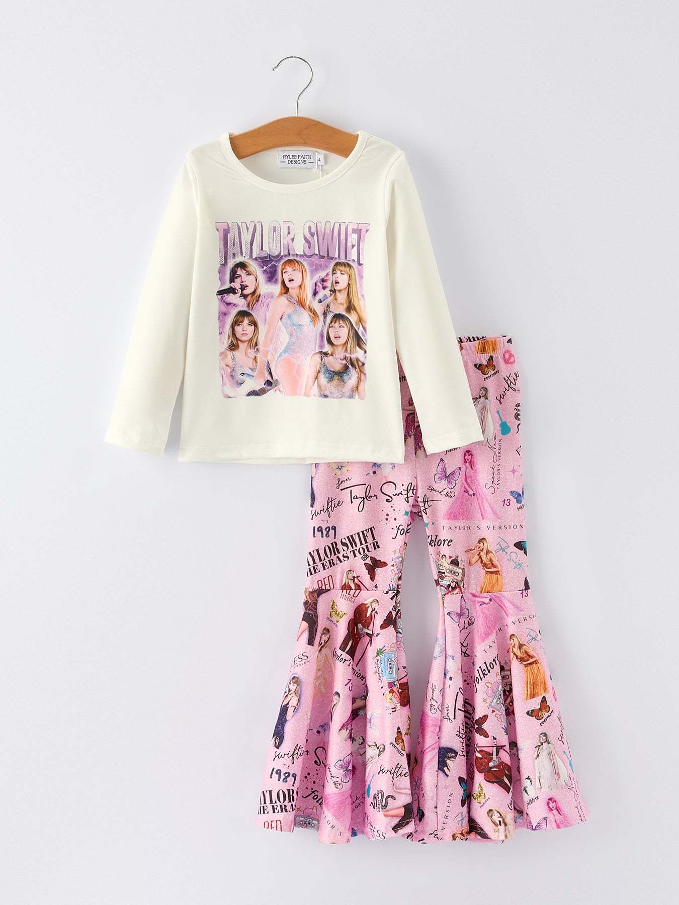 Purple TS Print Girls Milk Silk Outfits：Musical Journey in Style