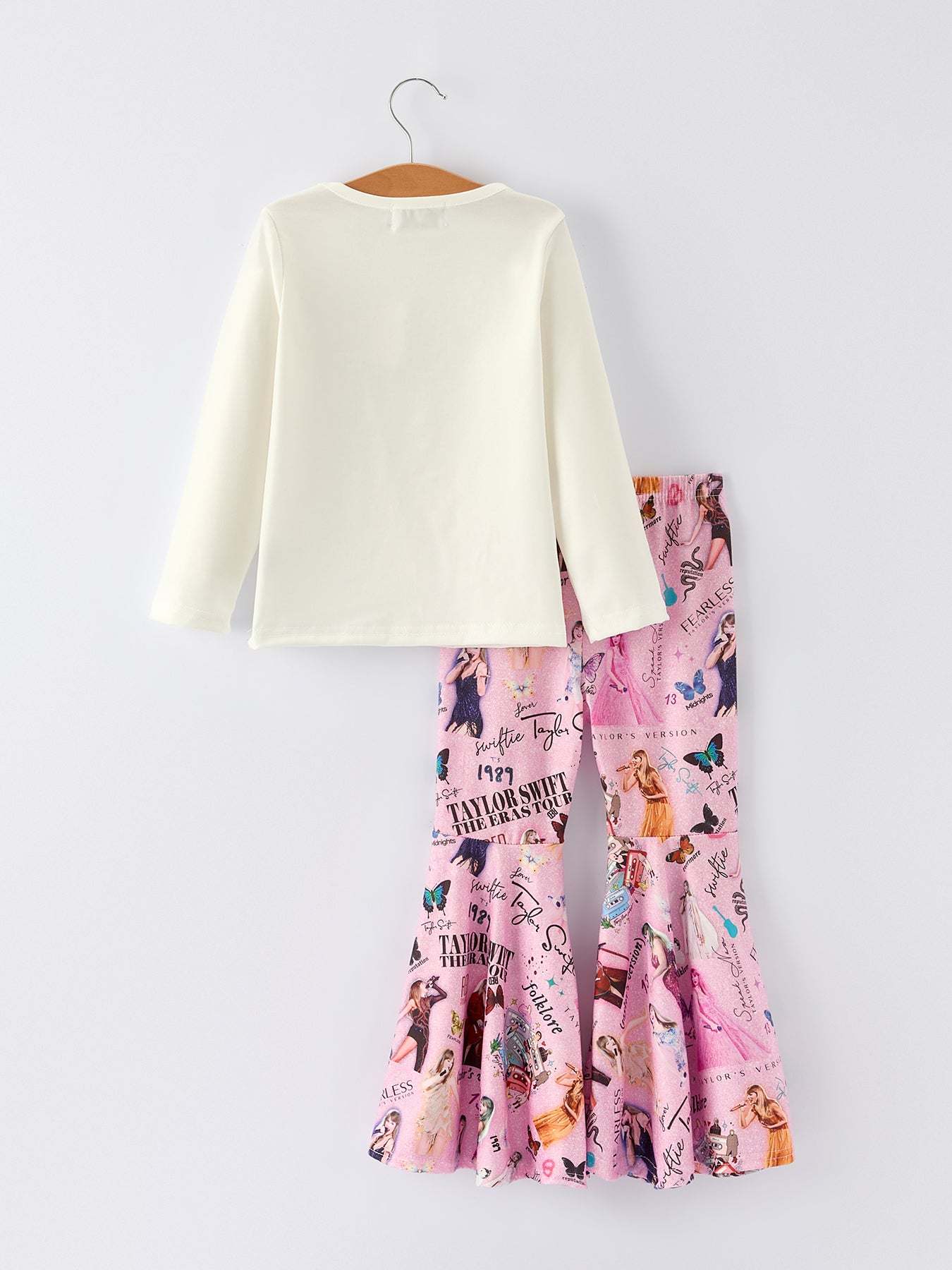 Purple TS Print Girls Milk Silk Outfits：Musical Journey in Style