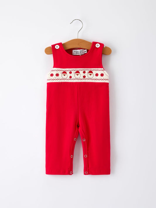 Christmas Smocked Embroidery Baby Boys Romper