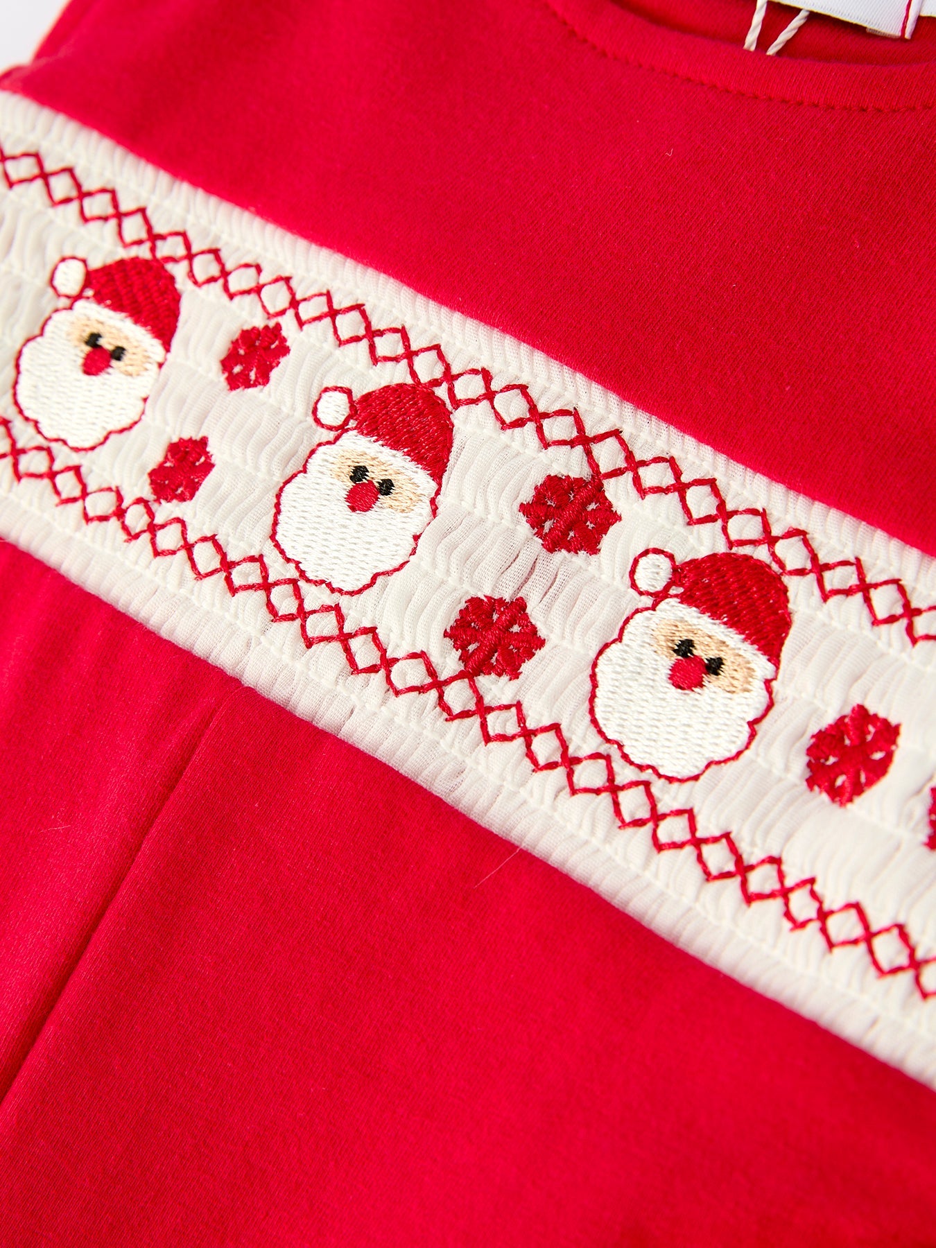 Christmas Smocked Embroidery Baby Boys Romper