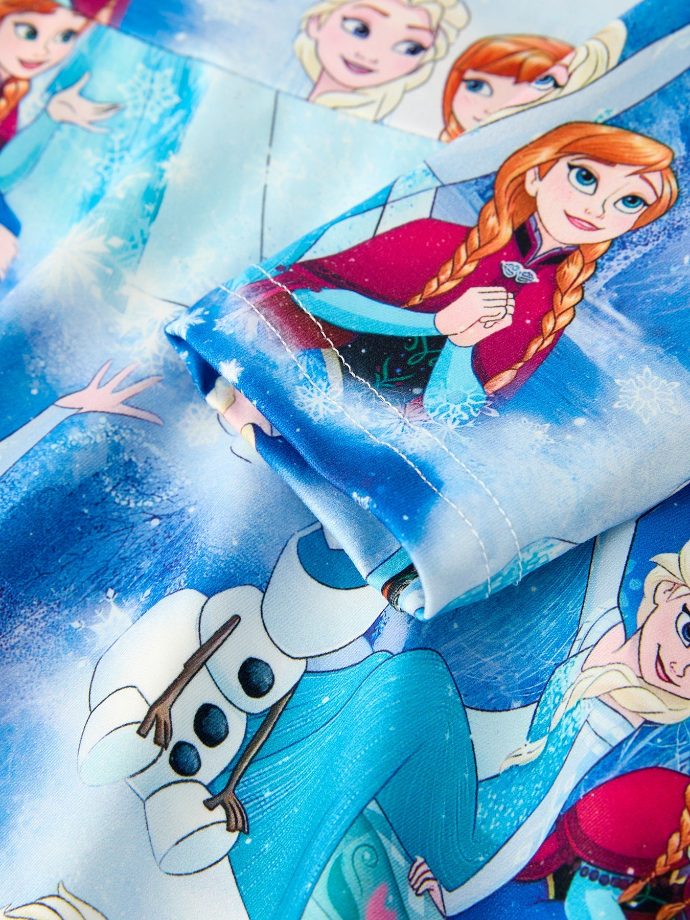 Blue Christmas Character Print Party Dress