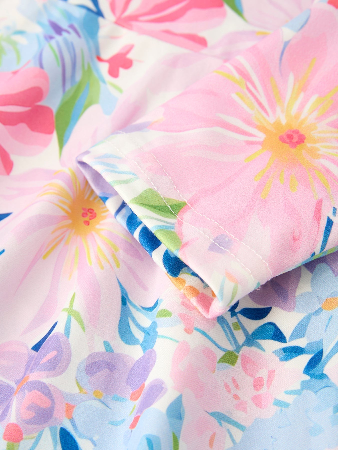 Spring and Autumn Floral Print Girl Dress with Long Sleeves