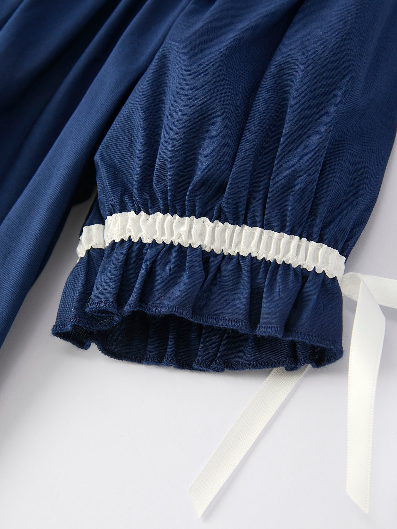 Christmas Navy Blue Nativity Smocking Embroidered Dress