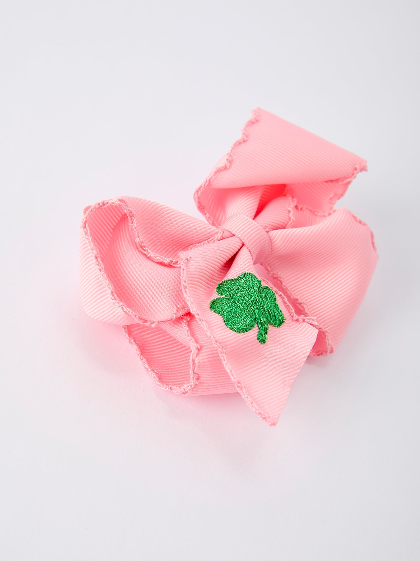 St. Patrick  Shamrock Pink Hair Bow – Lucky Girls Hair Clip