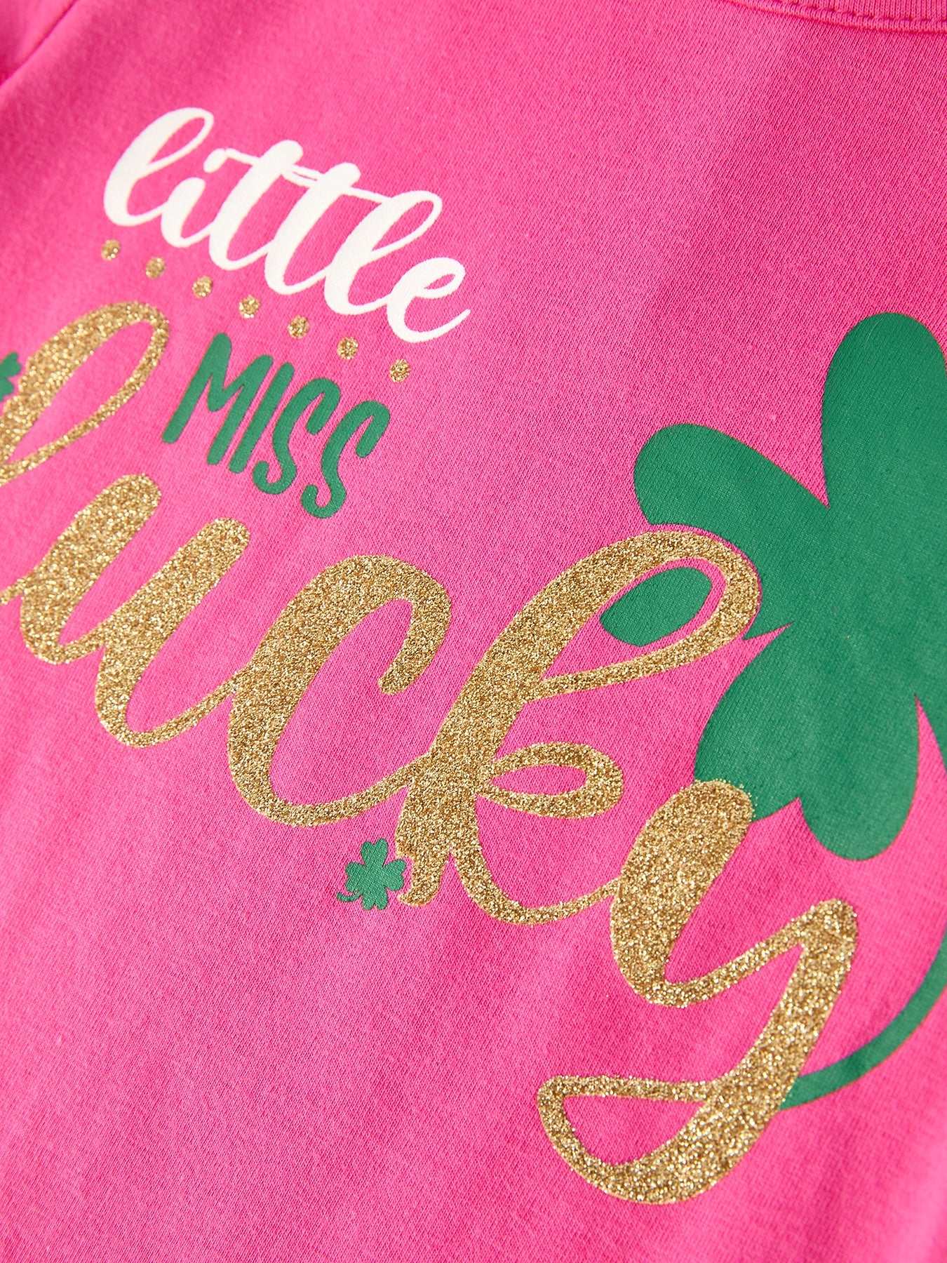 St. Patrick Shamrock  Letter Top + Girls' Tulle Sequin Skirt Set