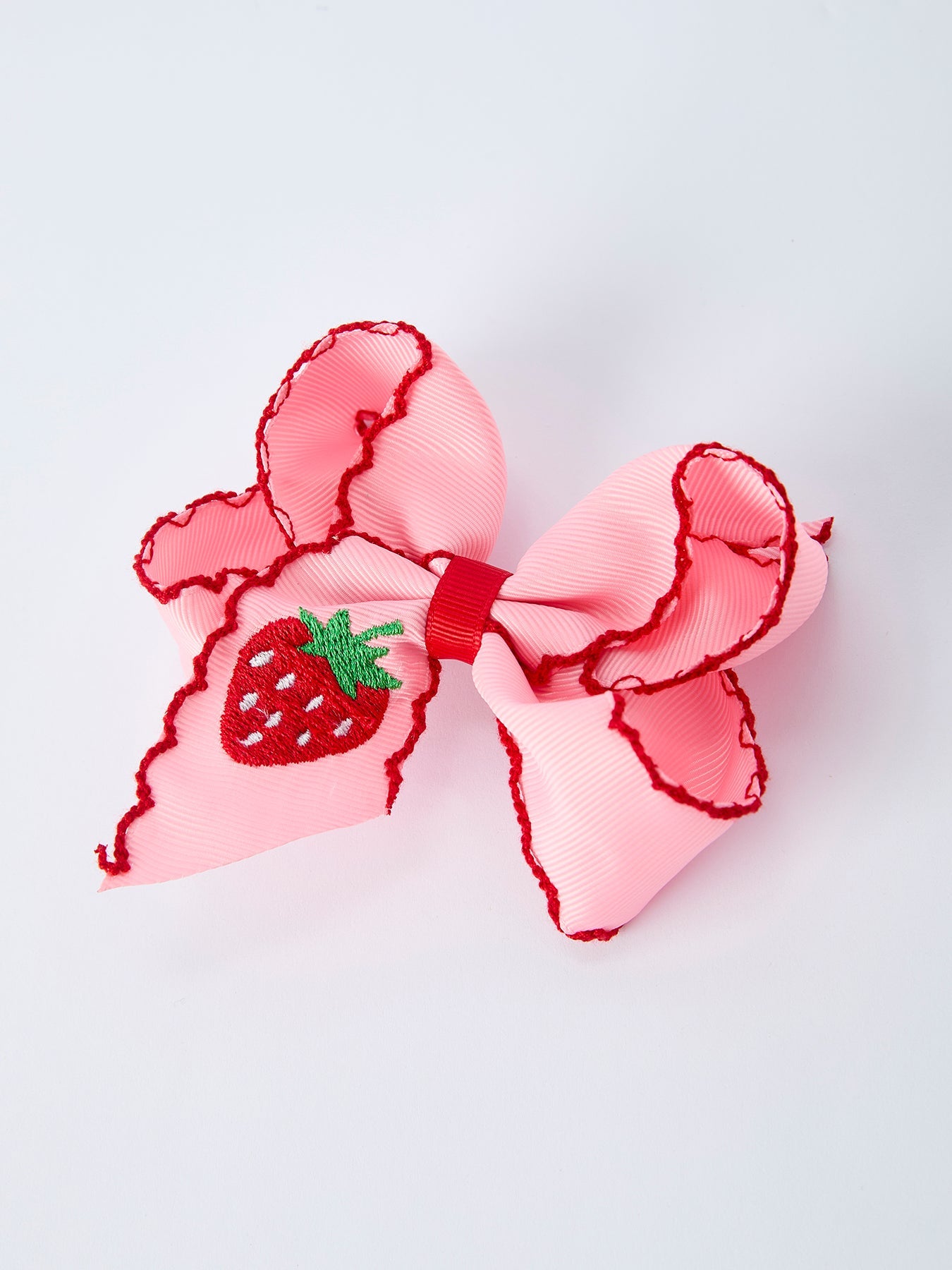 Strawberry Embroidered Girls Hairpin 4 Inches