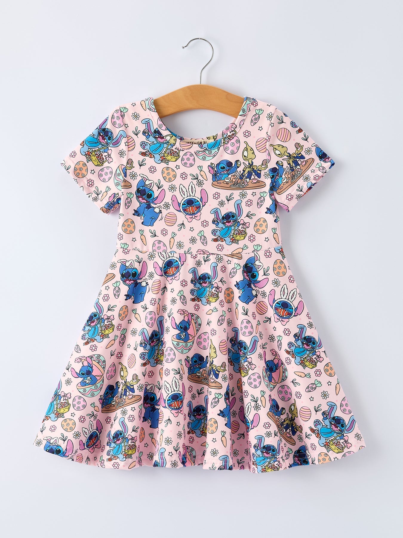 Easter Egg Character Carrot Print Girls' Dress