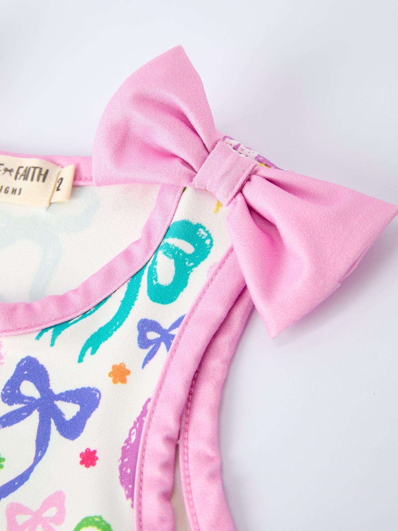 Rainbow Easter Egg Print Bow Sleeveless Vest Top and Shorts Set