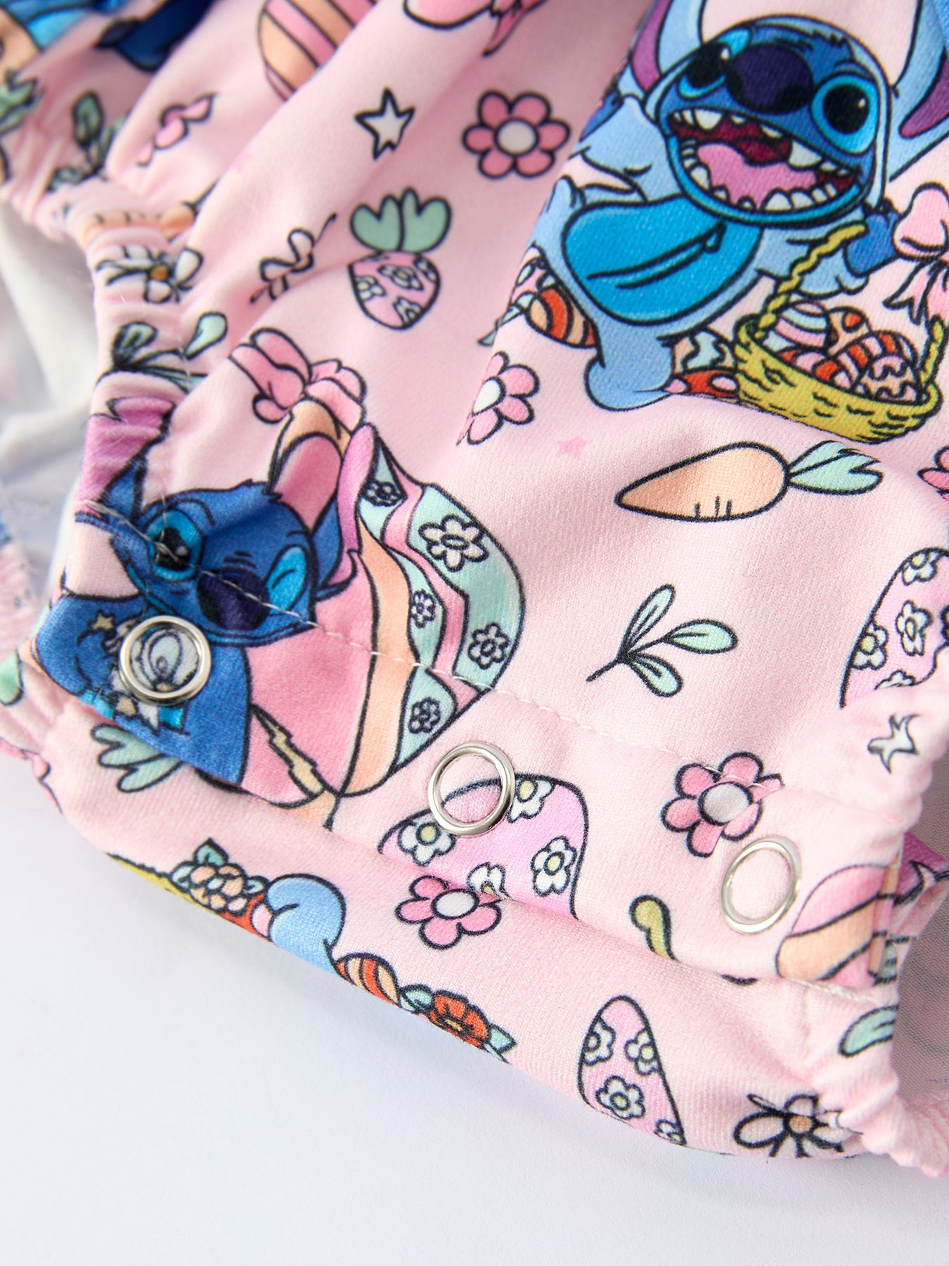 Easter Print Ruffle Bows Girl Romper