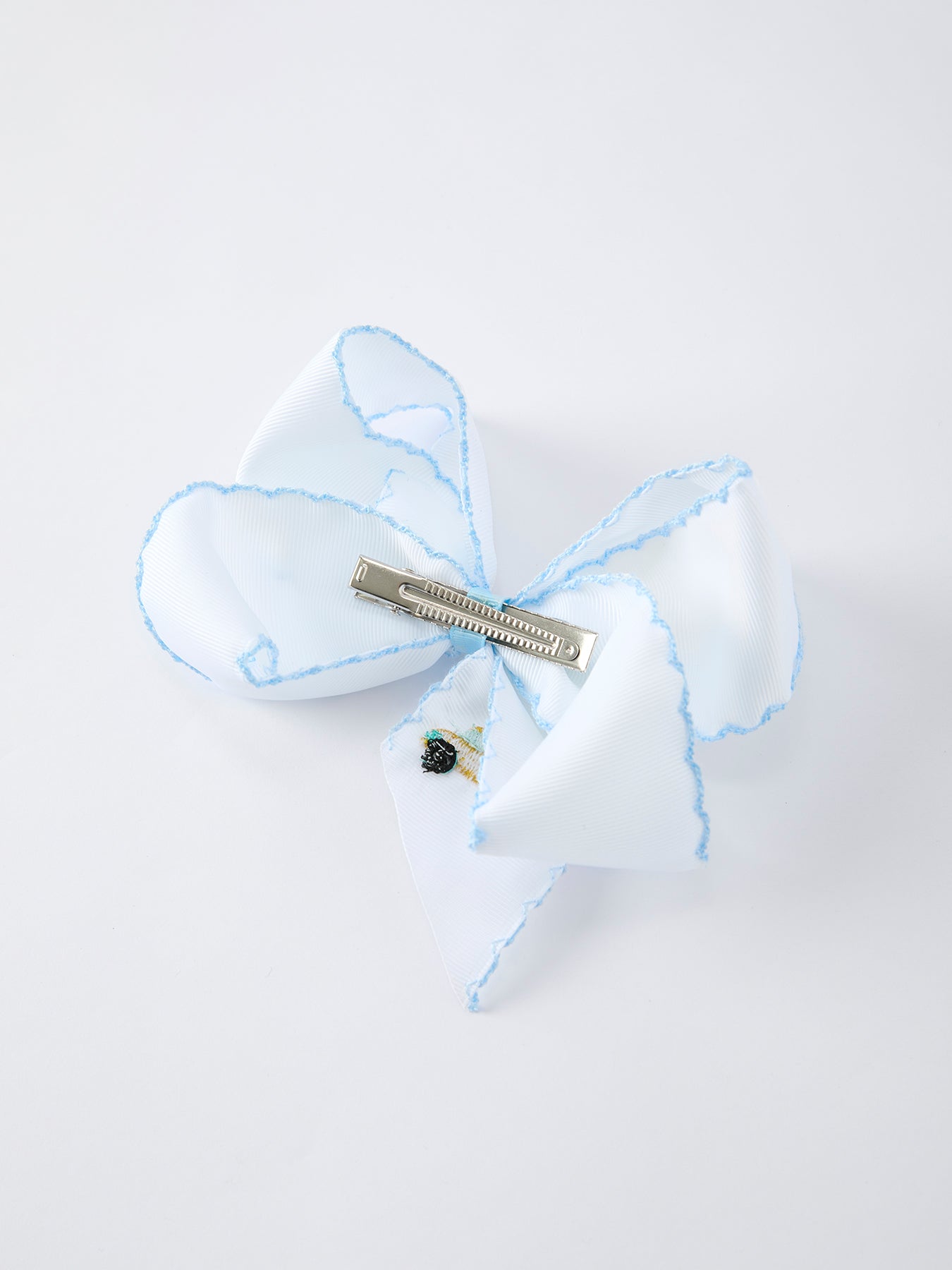 Girls back-to-school truck appliqué hairpin clipped in hair
