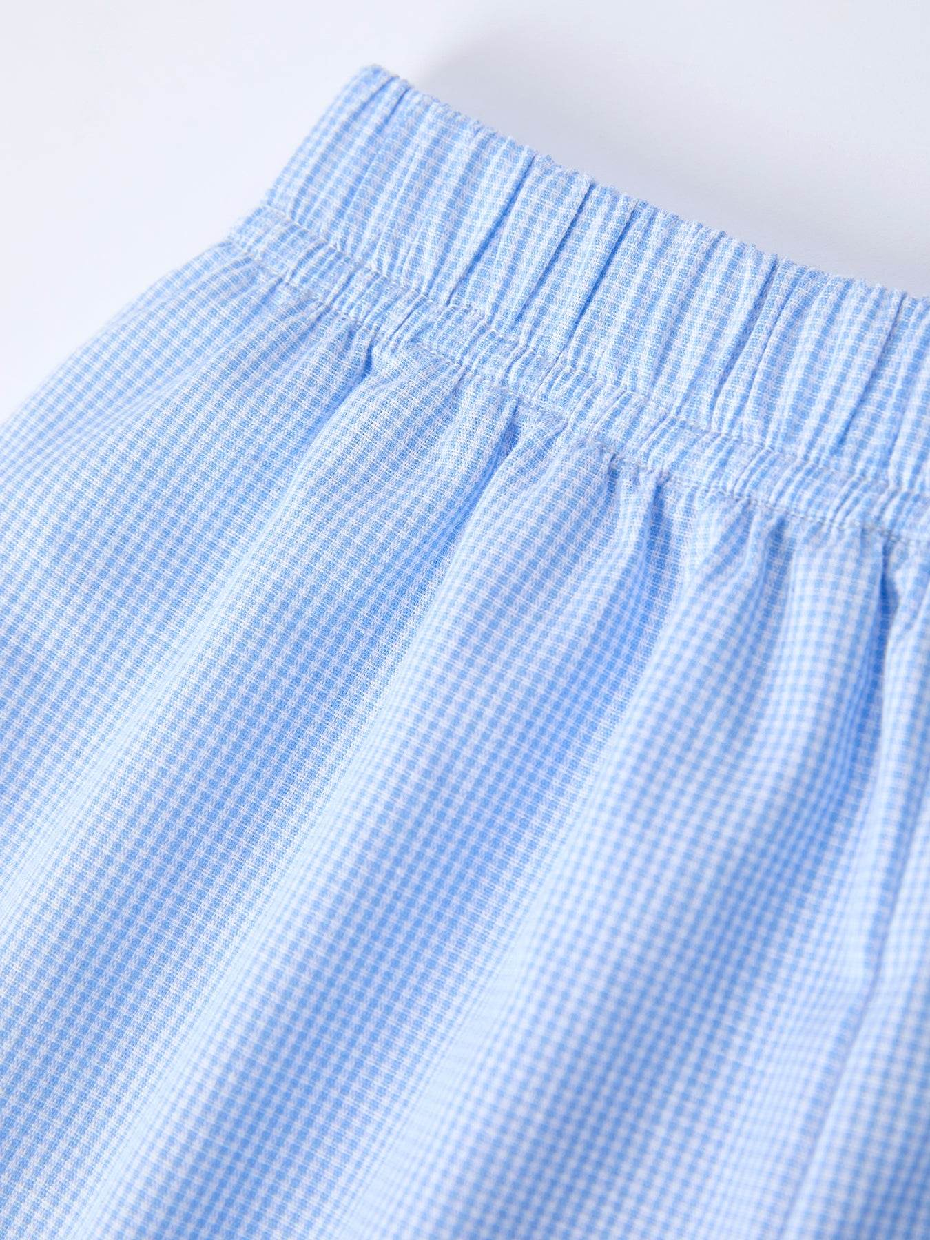Blue Smocked Church Christ Bishop Christening Toddler Boys' Set outfit back view